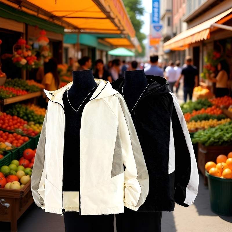 남자 얇은 바람막이 봄 커플 재킷 양면 방수 캐주얼 코트