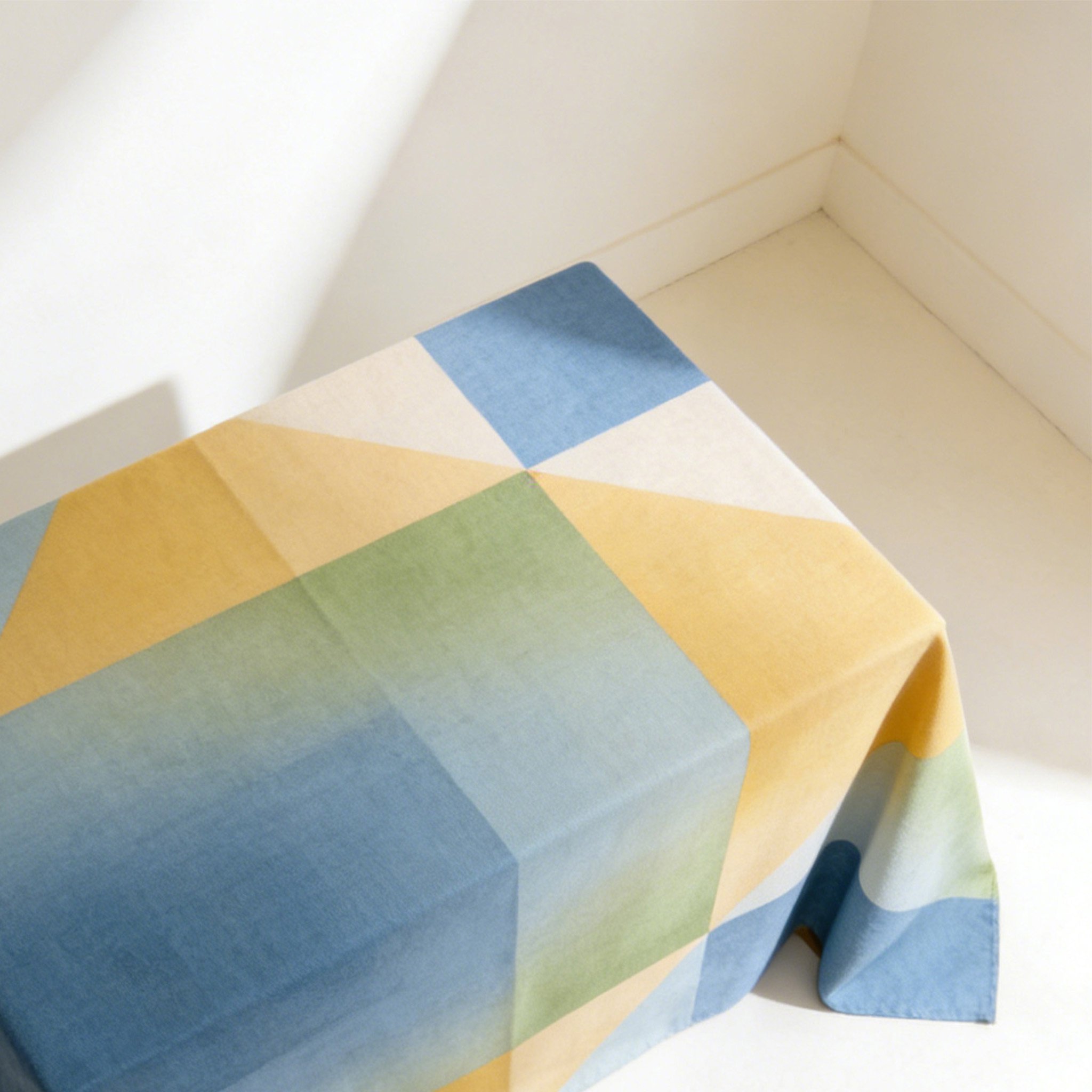 모던 디자인의 식탁보로 꾸며진 식탁