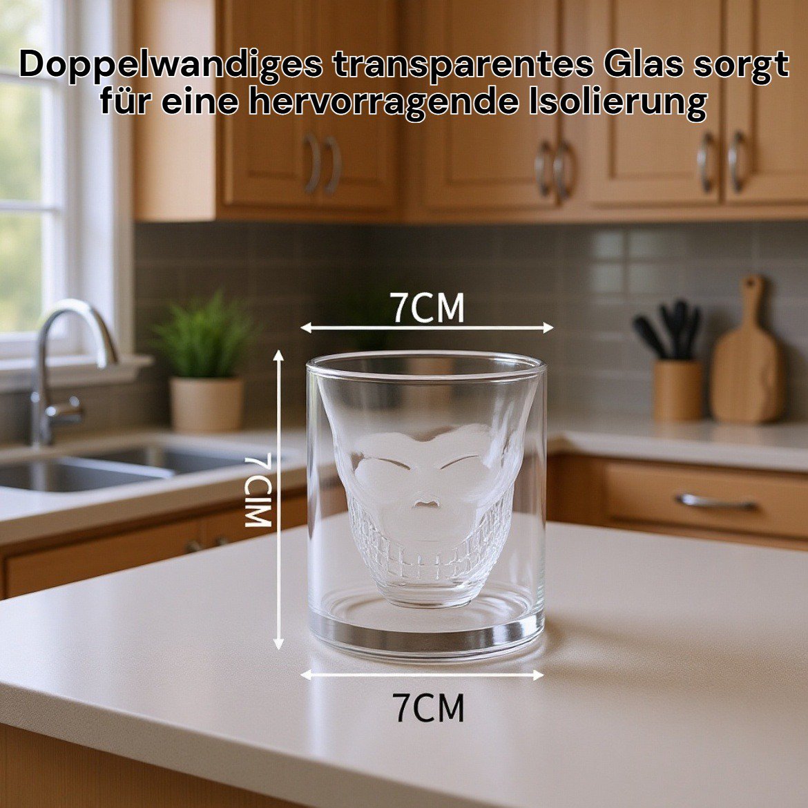Doppelwandiges transparentes Glas