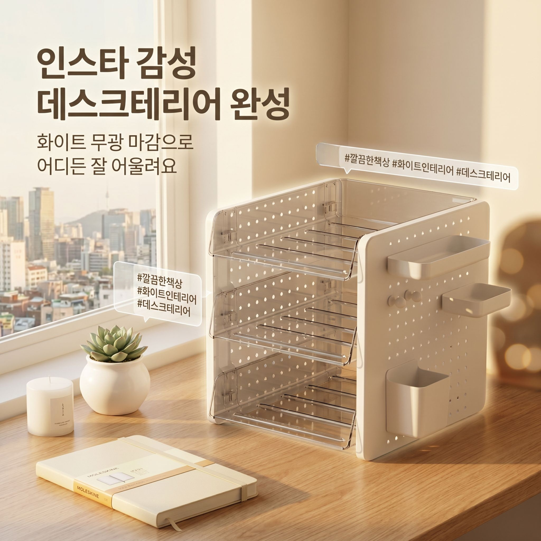 사무실 파일 정리대 데스크 수납 아이템