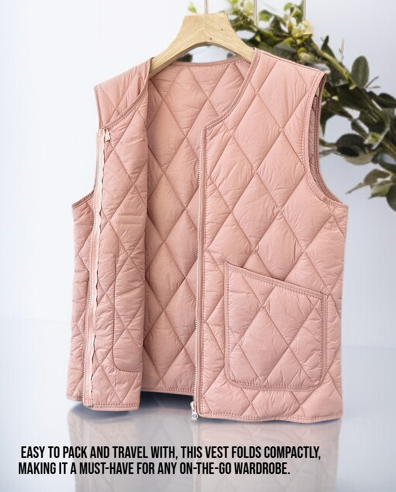Ultra-light down cotton vest for women