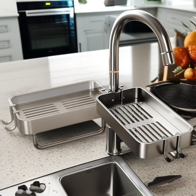 주방 수도꼭지 선반 싱크대 행주 수세미 스폰지 수납 배수 바구니