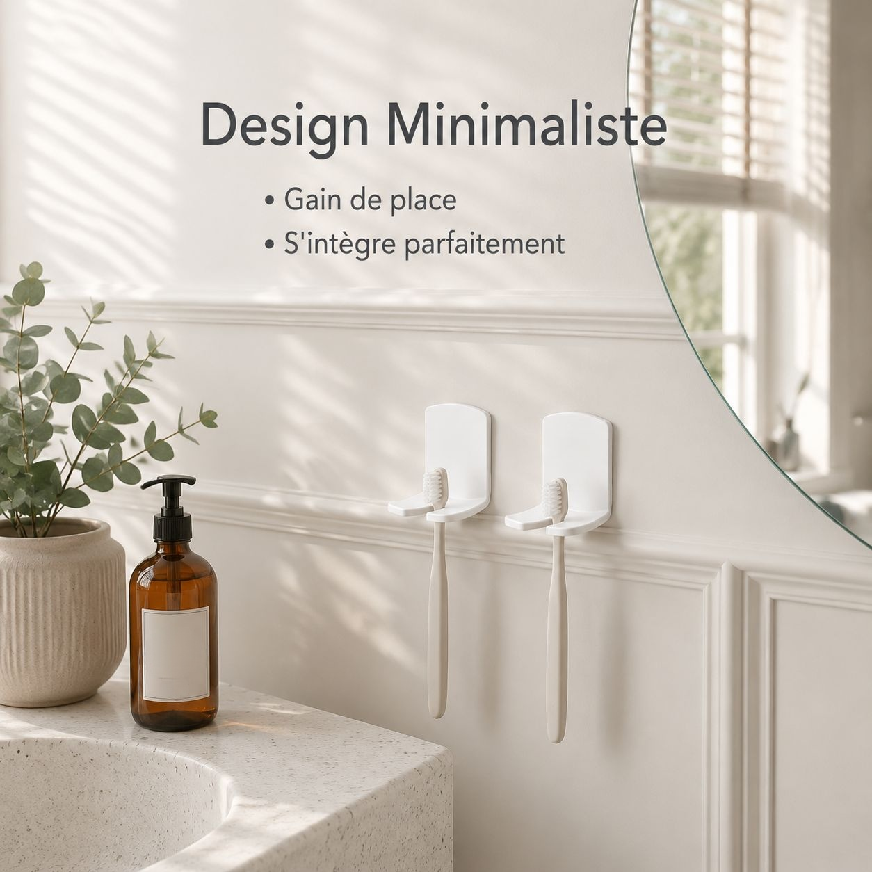 Porte-brosse à dents minimaliste sans perçage