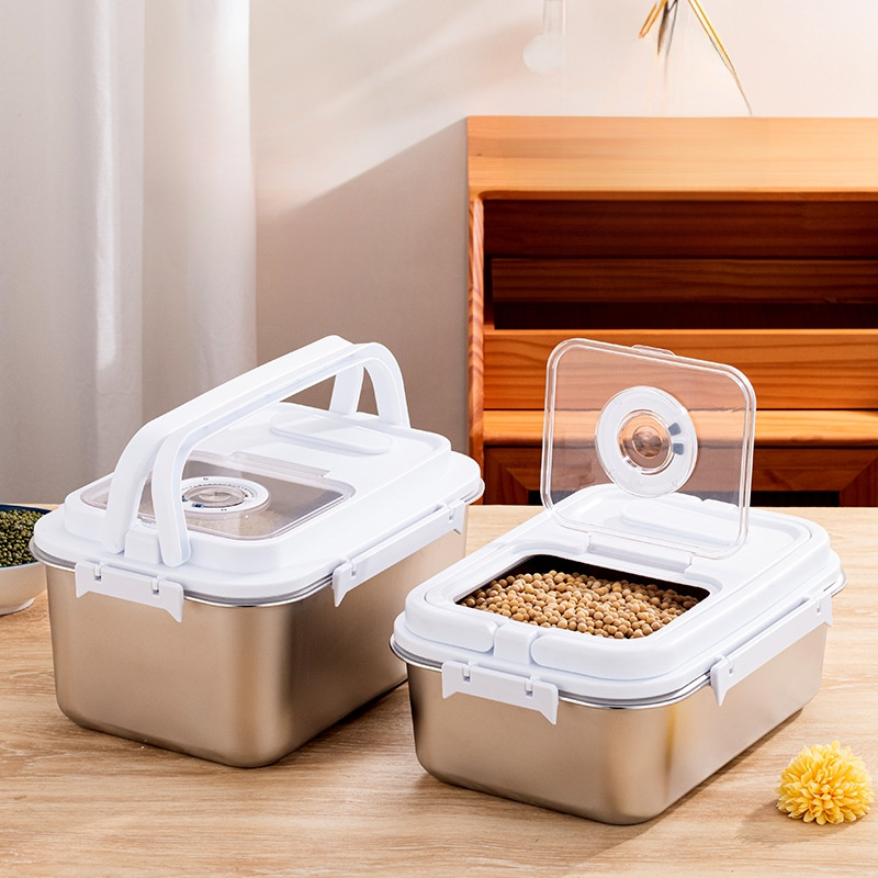 Stainless steel thickened sealed storage multifunctional rice bucket