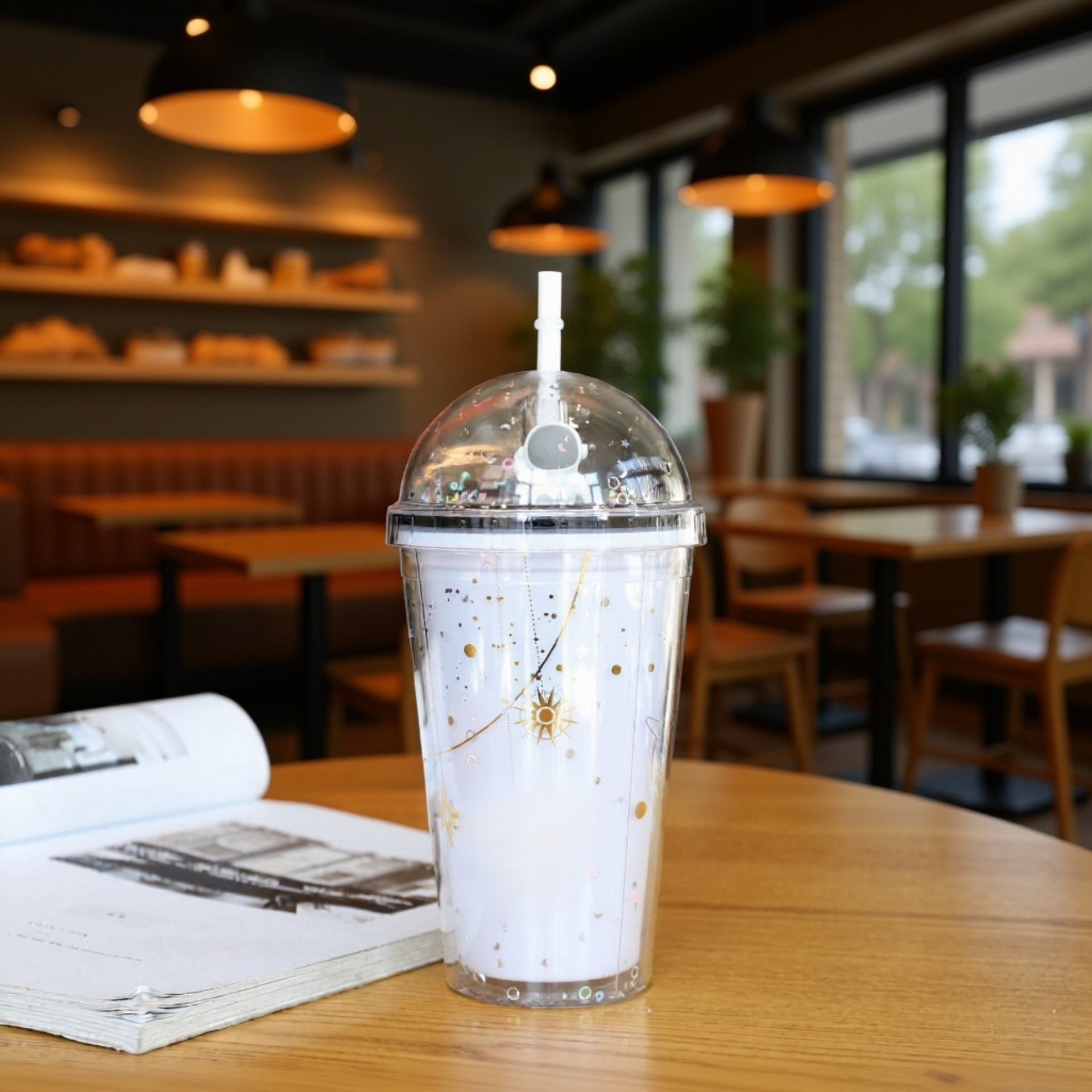 Botella reutilizable con decoración de estrellas