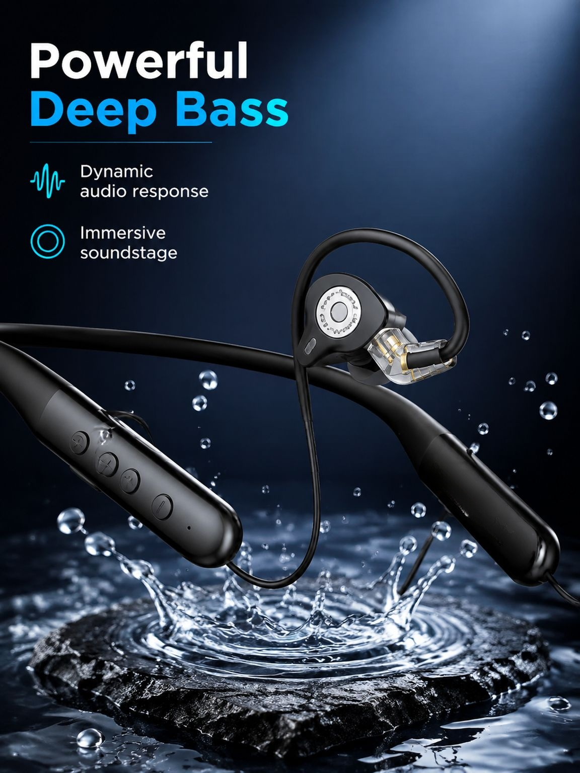 Comfortable neckband wireless earphones for sports