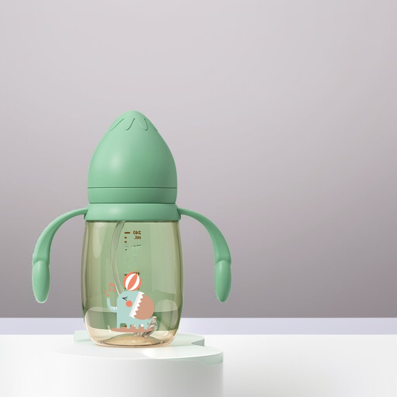 広口タイプシリコン哺乳瓶・柔らかい乳首・赤ちゃん用・耐衝撃・防膨張・中性カップ