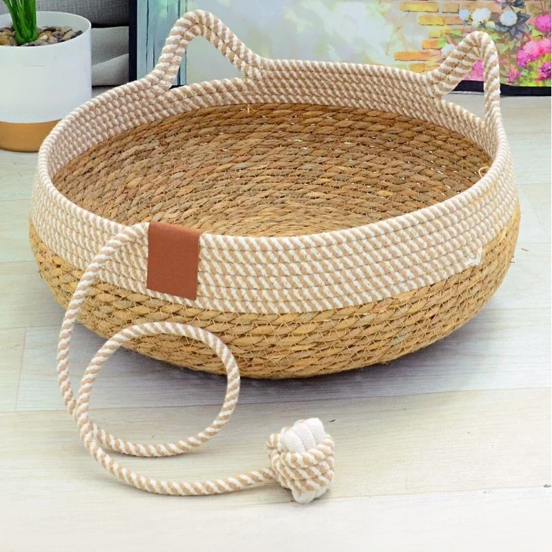Detachable Woven Cat Bed