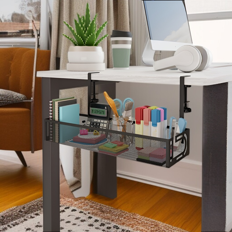 ชั้นวางปลั๊กไฟใต้โต๊ะ ติดตั้งโดยไม่ต้องเจาะ ที่เก็บปลั๊กไฟ