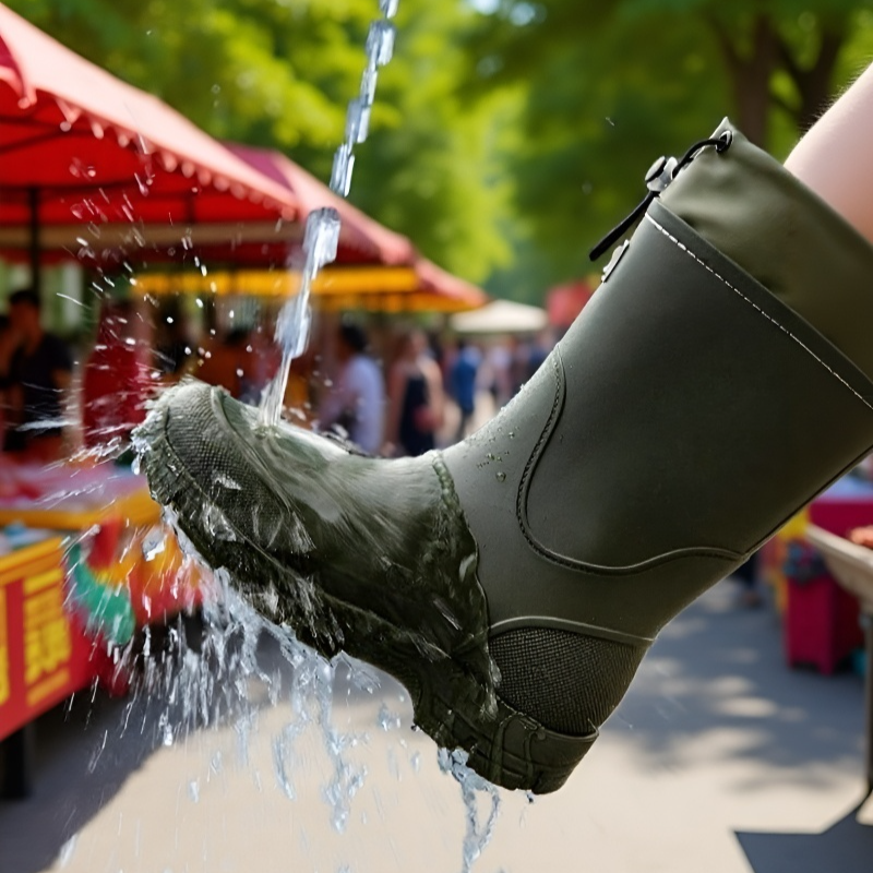Waterproof mid-calf boots with durable sole