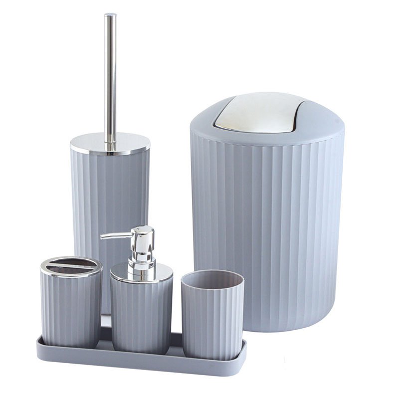 ขายร้อน 6pcs ชุดอุปกรณ์ห้องน้ำห้องน้ำง่าย