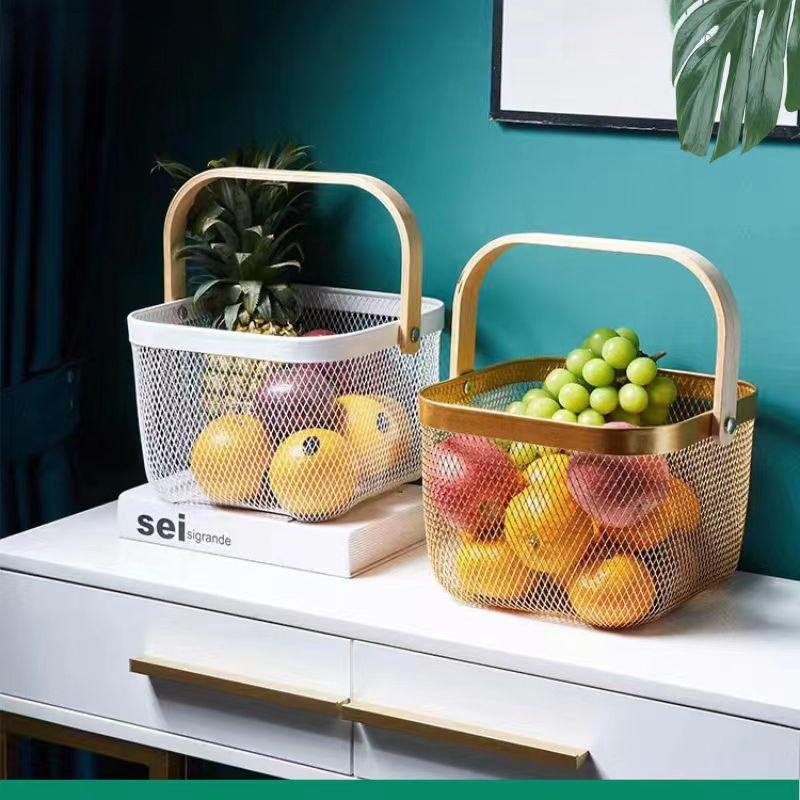 Sturdy fruit holder metal basket