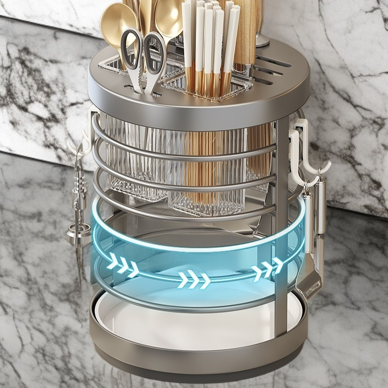 360°回転鉄芸円形刃物台箸籠