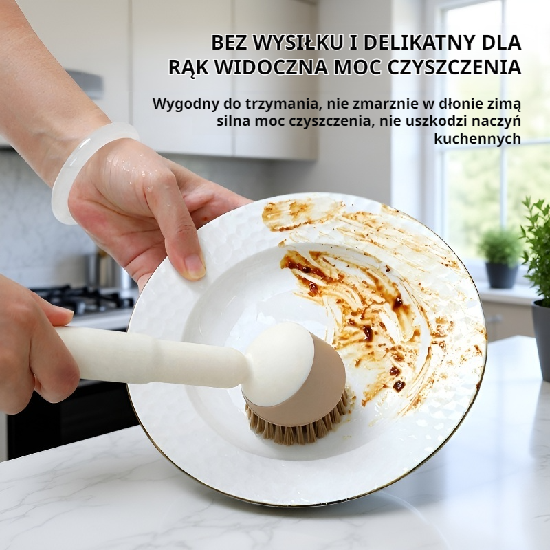 Miękka szczotka do mycia naczyń, delikatna dla powierzchni, łatwa do czyszczenia