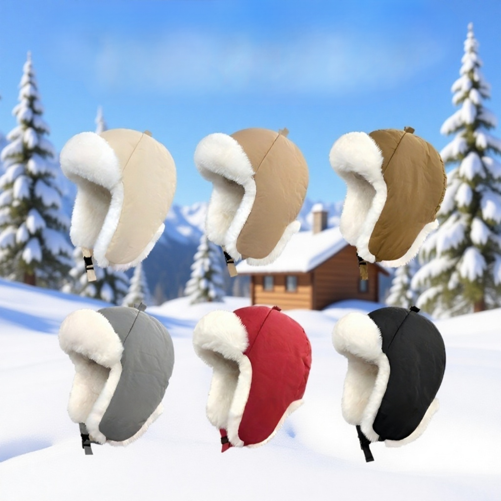 Gorro térmico de esquí y vuelo para mujer, a prueba de viento, forro polar, orejeras