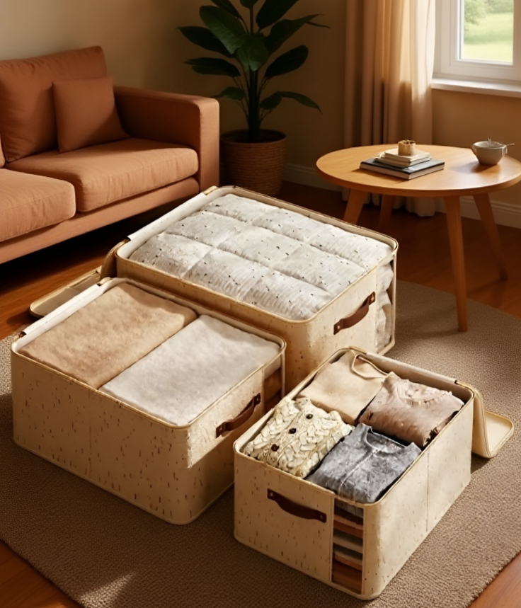 이중창 구조로 보호되는 이불 보관함