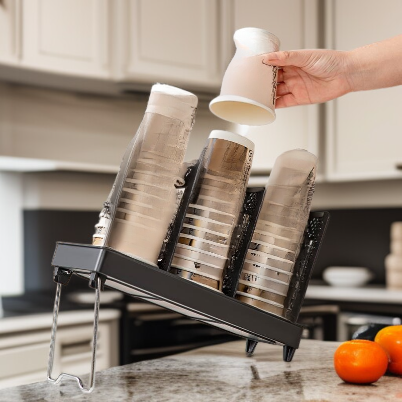 Divided Design Paper Cup Rack Tea Bar Cup Organizer