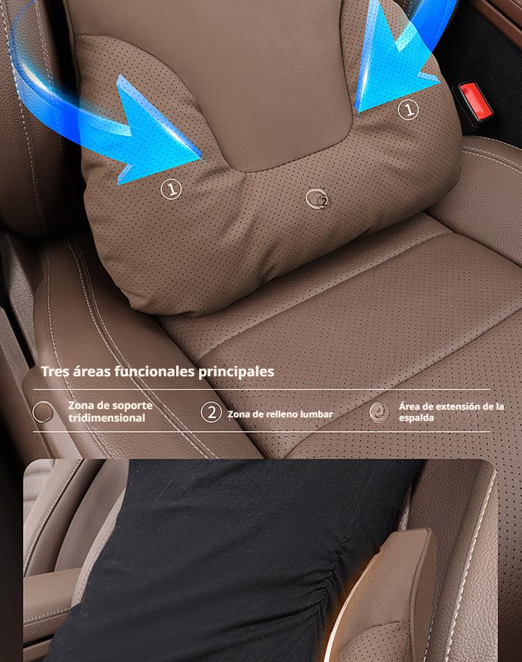 Vista superior del set de almohadas Kasdon para coche