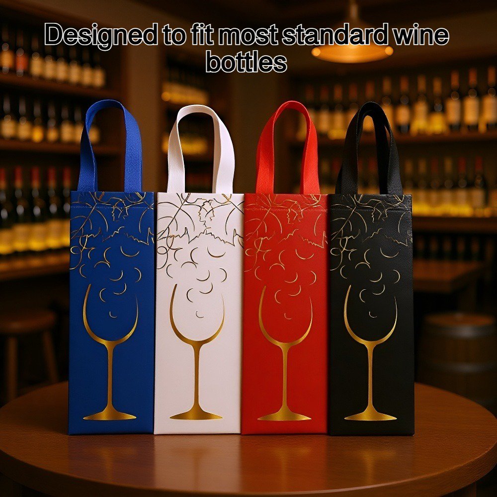 Set of 12 thickened non-woven wine bags for bottles
