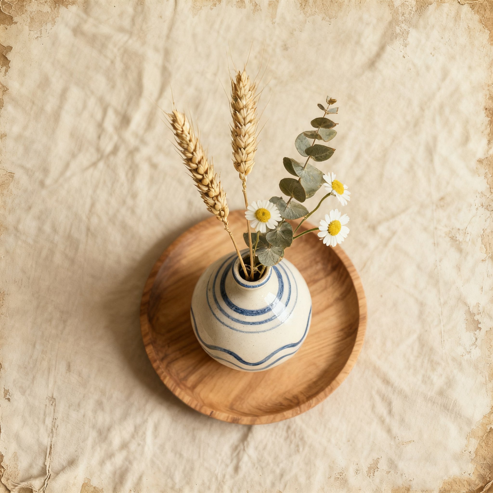 모던 라인 아트 도자기 꽃병(3팩)