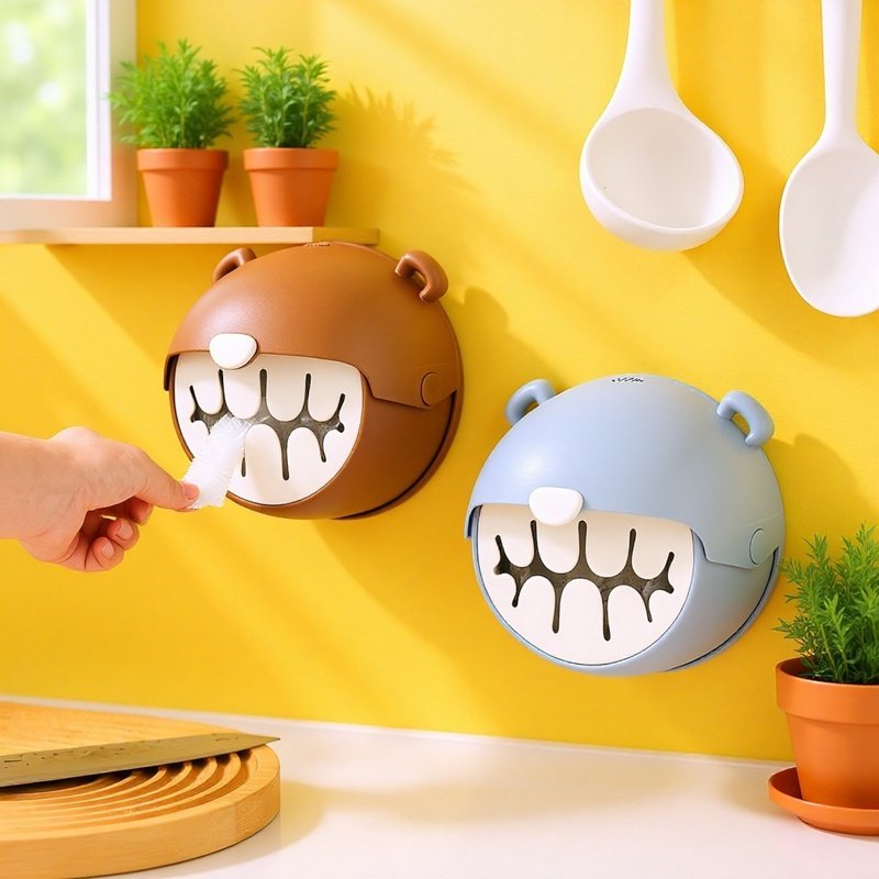 Kunststofffolie Aufbewahrungsbox Wandmontage Niedlicher Big Bear Einweg-Kunststofffolie Aufbewahrung