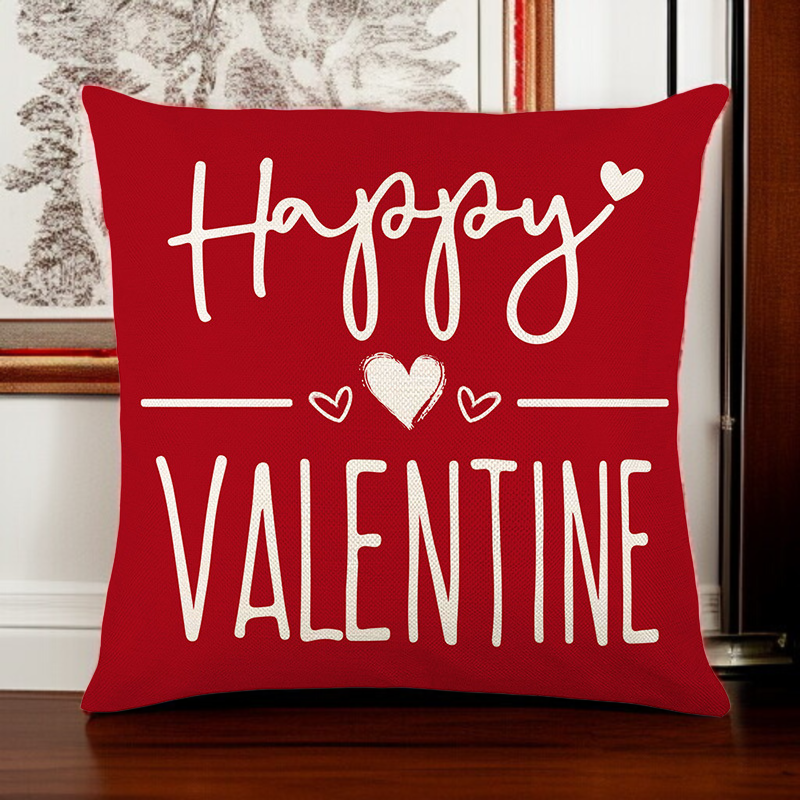 Valentine'S Day Printed Pillowcase Pillowcase Alphabet Printed Valentine'S Day Heart Home