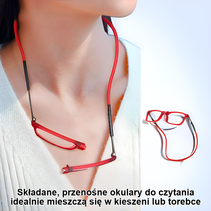 Składane, przenośne okulary do czytania