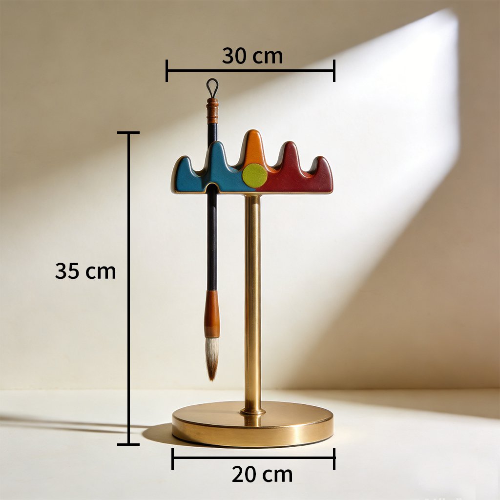 Space-saving brush storage rack on vanity