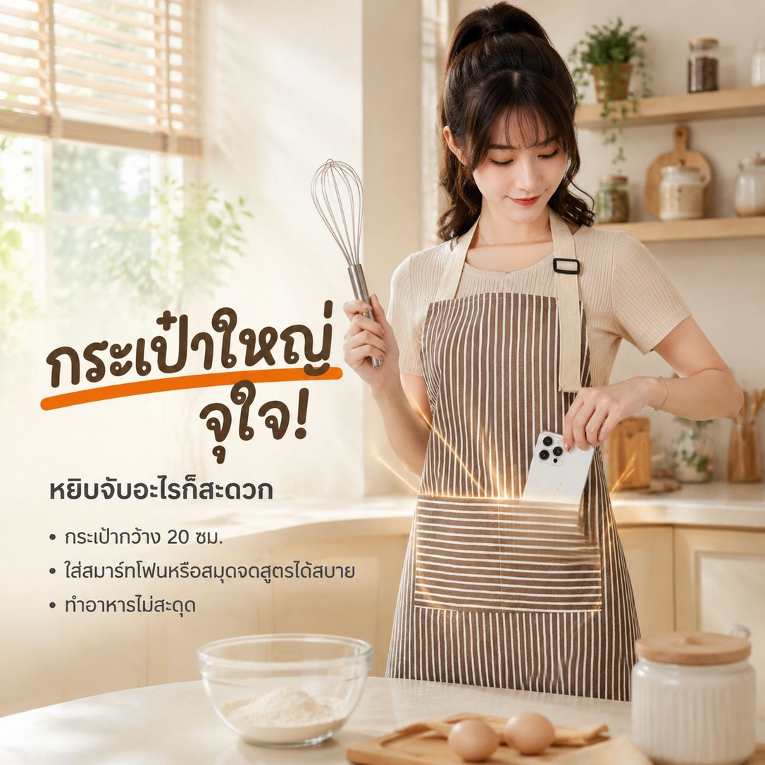 ผ้ากันเปื้อนลายทางผ้าฝ้ายผ้าลินิน ดีไซน์ทันสมัย เหมาะกับงานครัวและร้านอาหาร