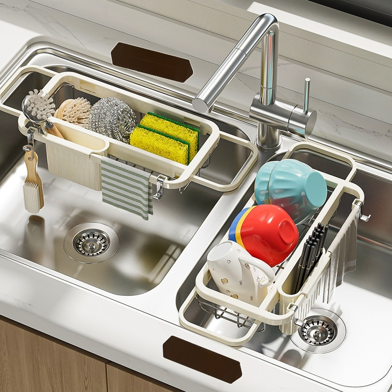 不鏽鋼沥水碗架分區儲物