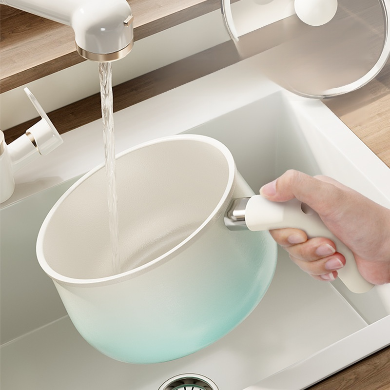 漸變藍無氟陶瓷塗層牛奶鍋