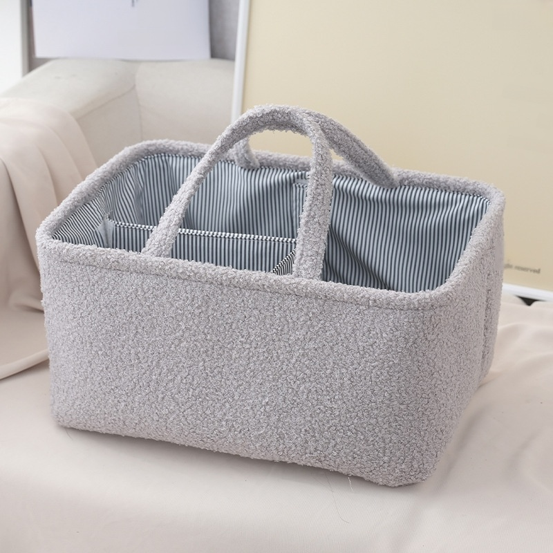 panier de rangement en tissu tissé de couleur unie