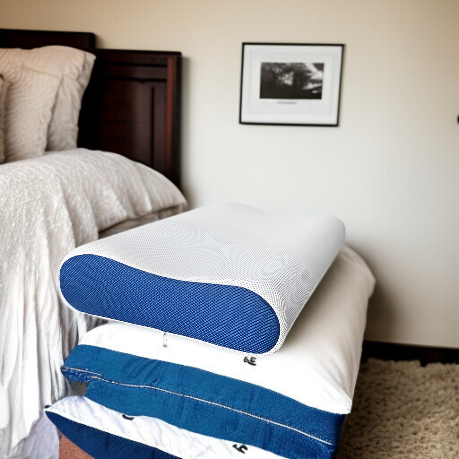 枕 首が痛くならない 低反発枕 4Dエアファイバー まくら 安眠枕 低め 高め 選択可能 横向き寝 仰向け寝 通気性 カバー洗濯可 母の日 プレゼント 枕 まくら 低反発 低反発枕