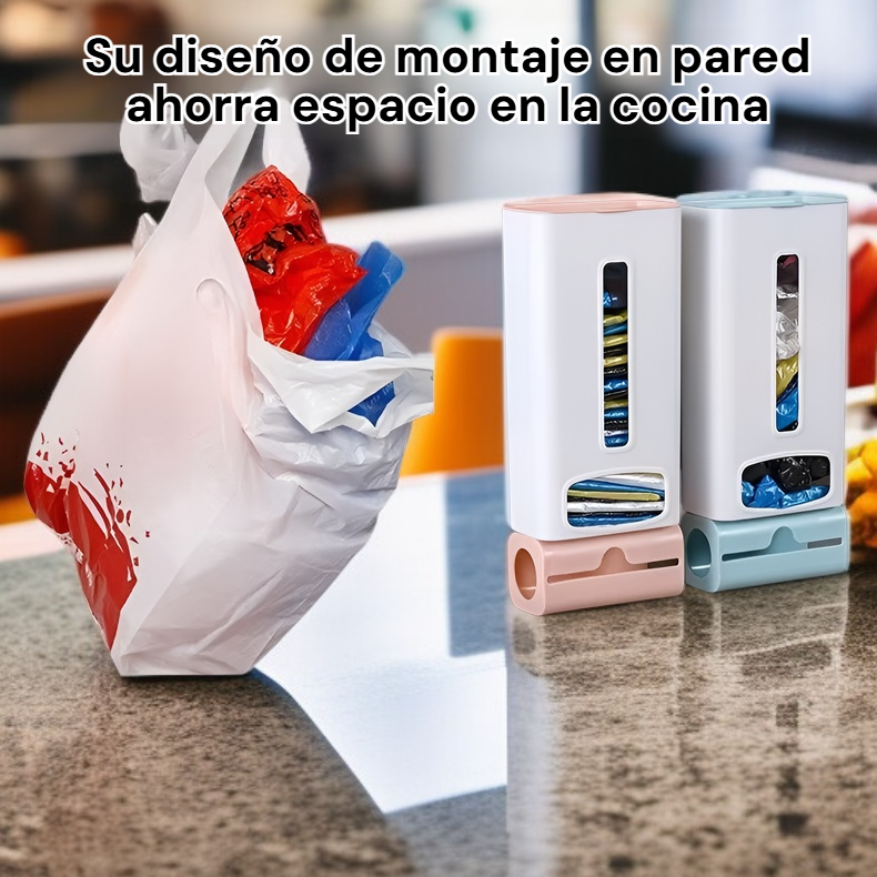 Soporte de bolsas de basura para cocina, diseño montado en pared