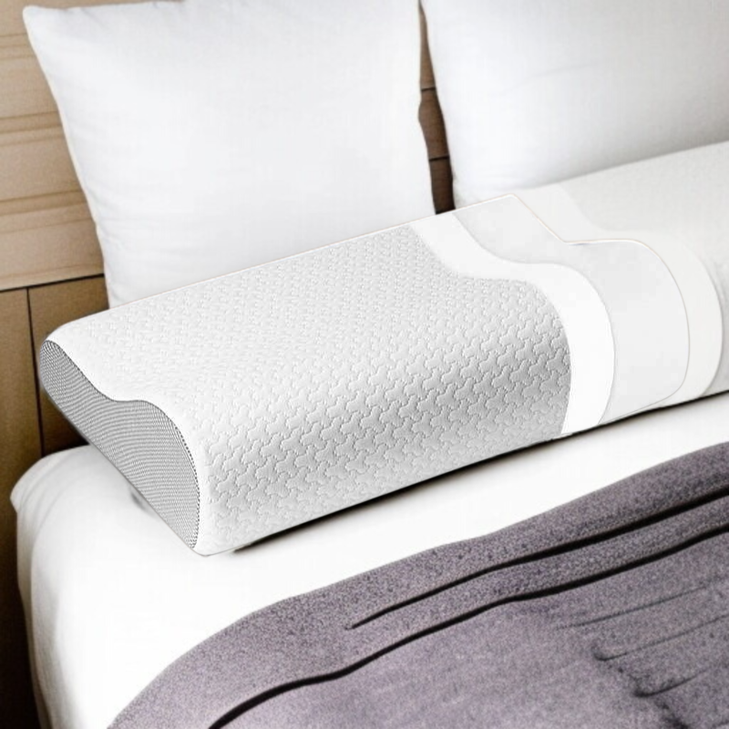 横向き寝用低反発枕 メモリーフォーム枕 頸椎保護 ネックピロー 寝心地抜群 低反発ネックピロー