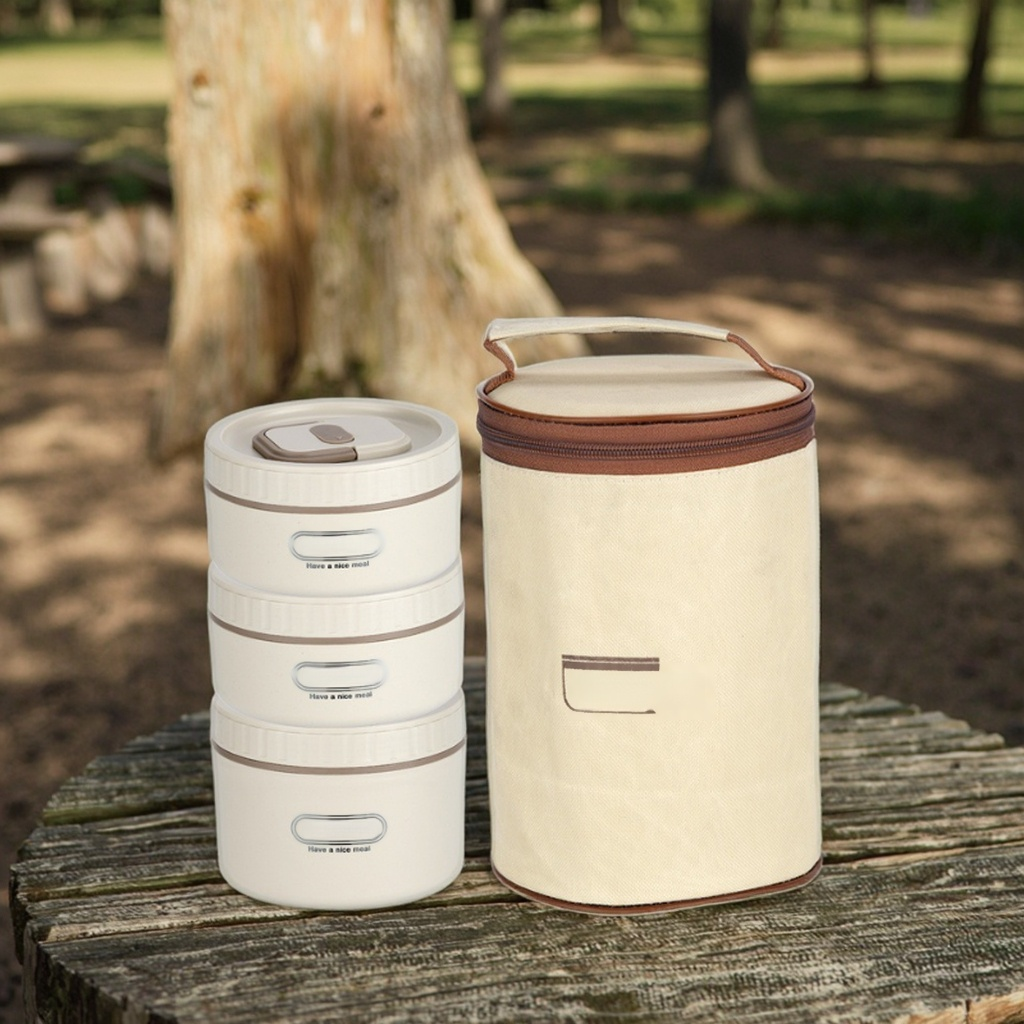 Fiambrera infantil linda y económica con bolsa, aislamiento térmico