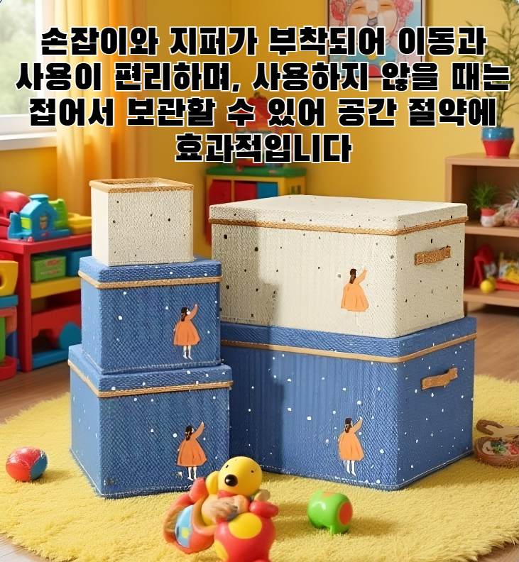 세련된 별 패턴 의류 보관 상자 사용 예시