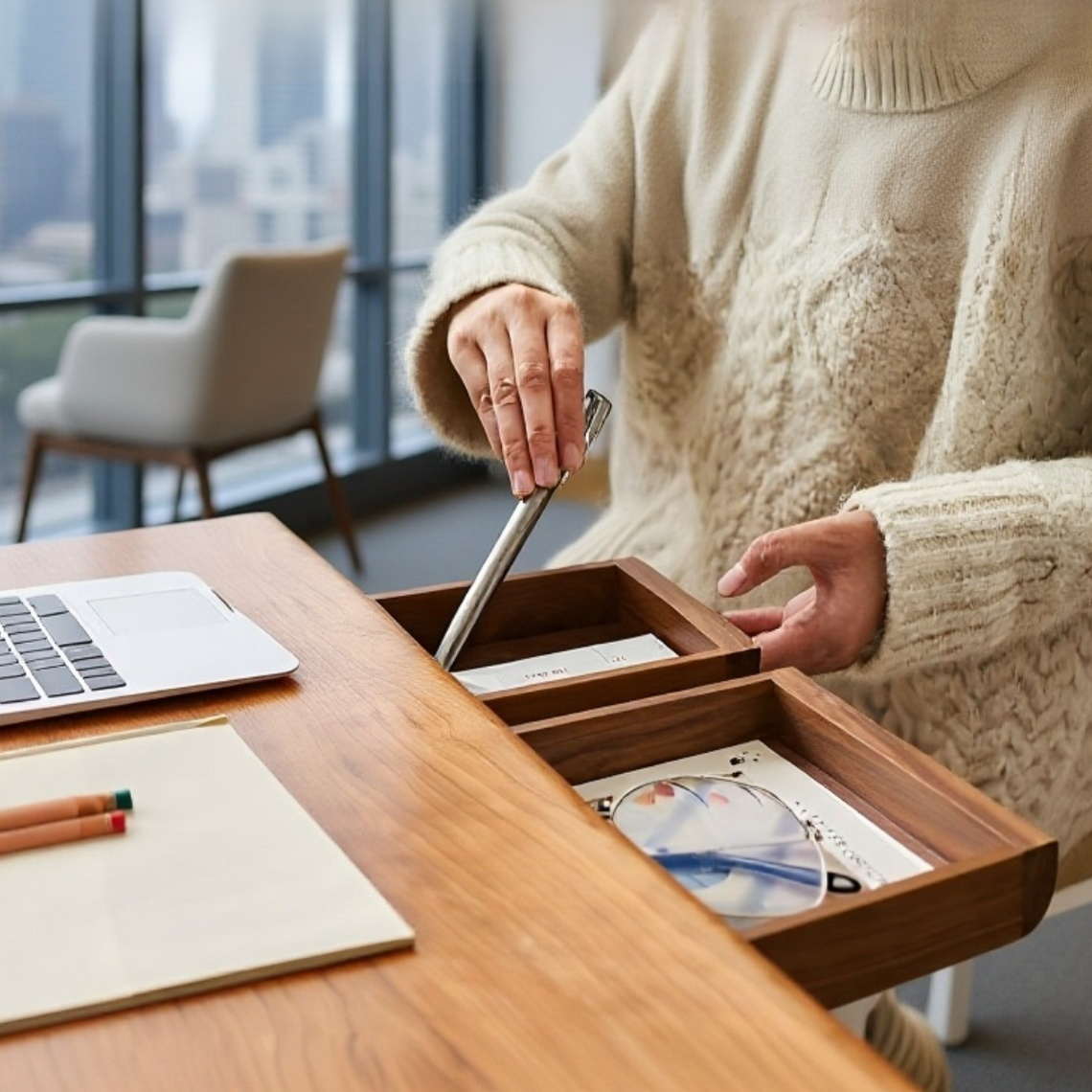 木製クリエイティブ引き出し式小物収納ボックス 隠し収納神器