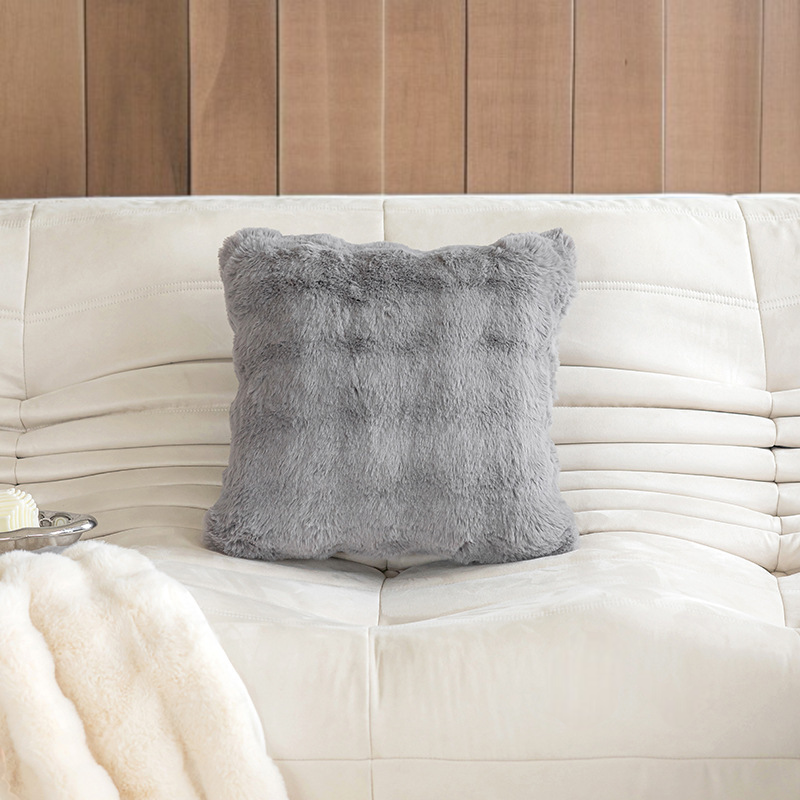 Plush Pillow Covers Pillow Covers Solid Color Plush Bedroom Bubble Plush