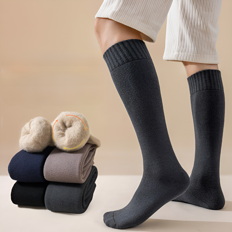 Pánské teplé silné fleecové ponožky střední délky
