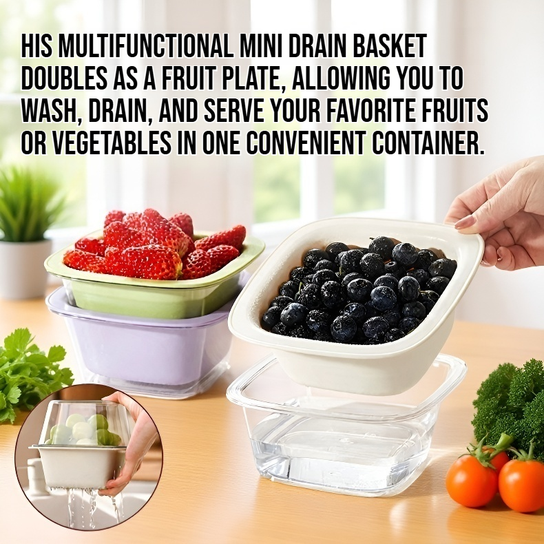Multifunctional Mini Drain Basket Fruit Plate