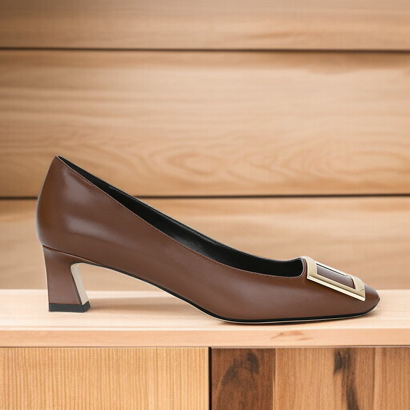 단화 여자 말굽 스퀘어힐 통굽 스퀘어 통근 단화