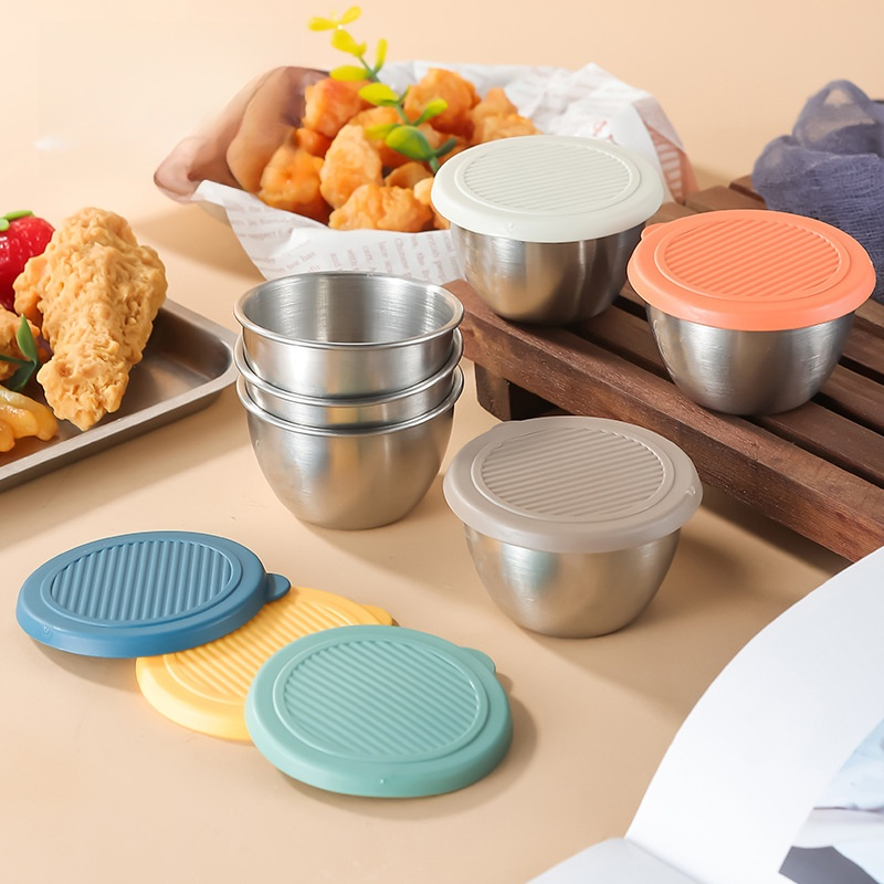 Caja de acero inoxidable para salsas para mojar