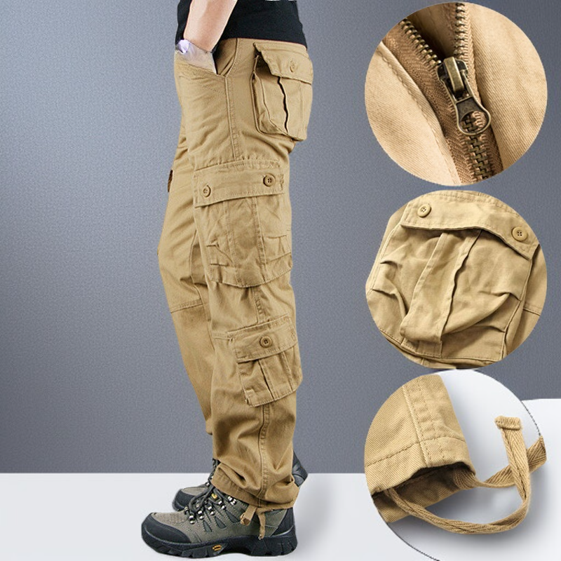 남성 빅사이즈 8포켓 카고 팬츠 와이드 일자 캐주얼 바지