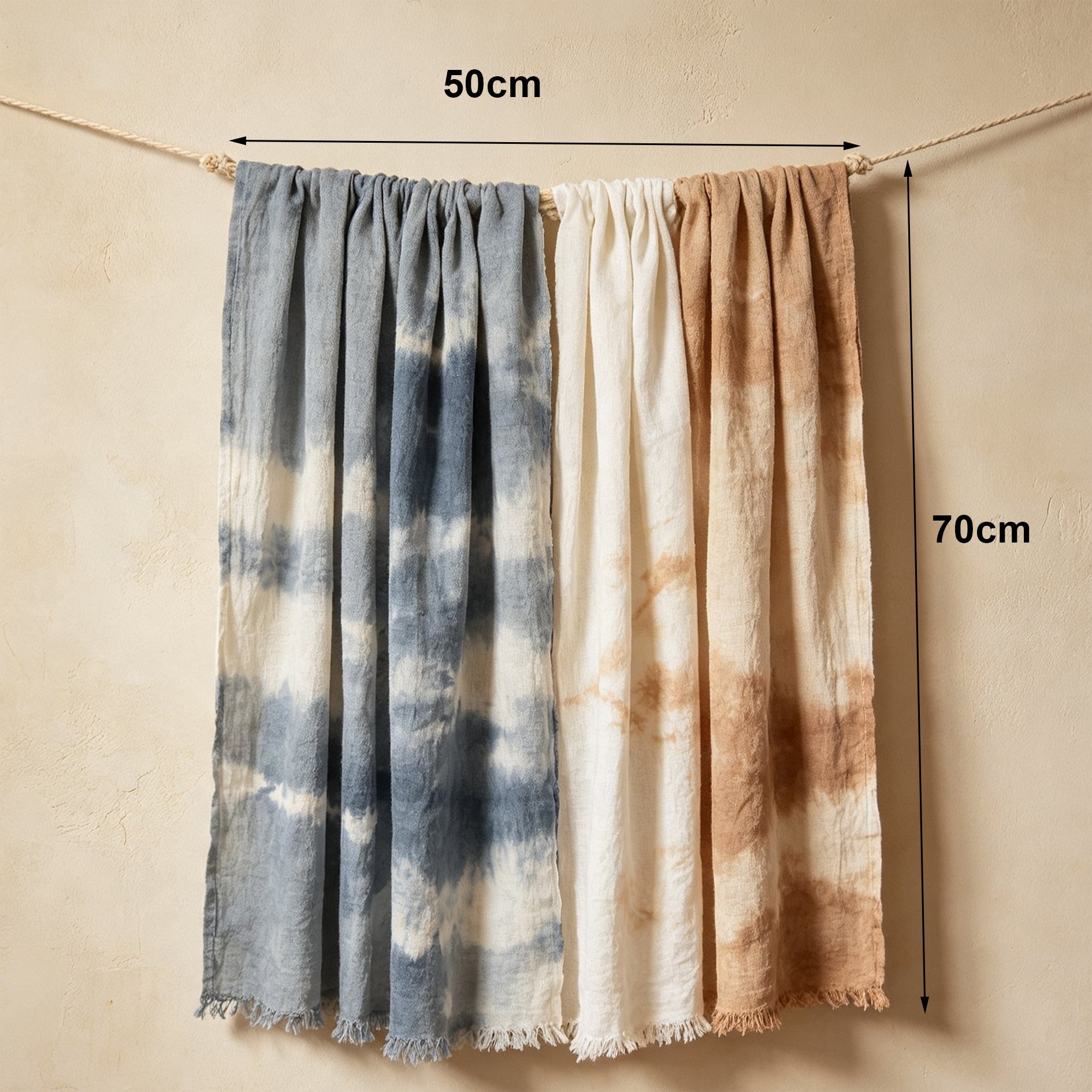 Colorful boho wall decor made from handmade textiles