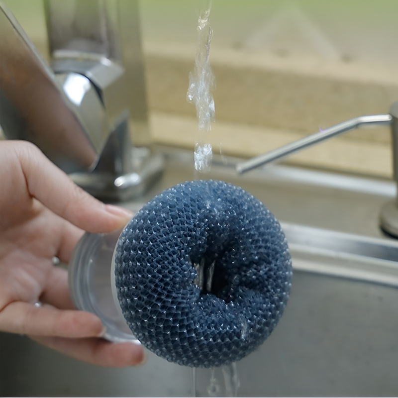 주방 가정용 청소 브러시 짧은 손잡이 자동 수액 설거지 브러시 스펀지 브러시 와이어 볼