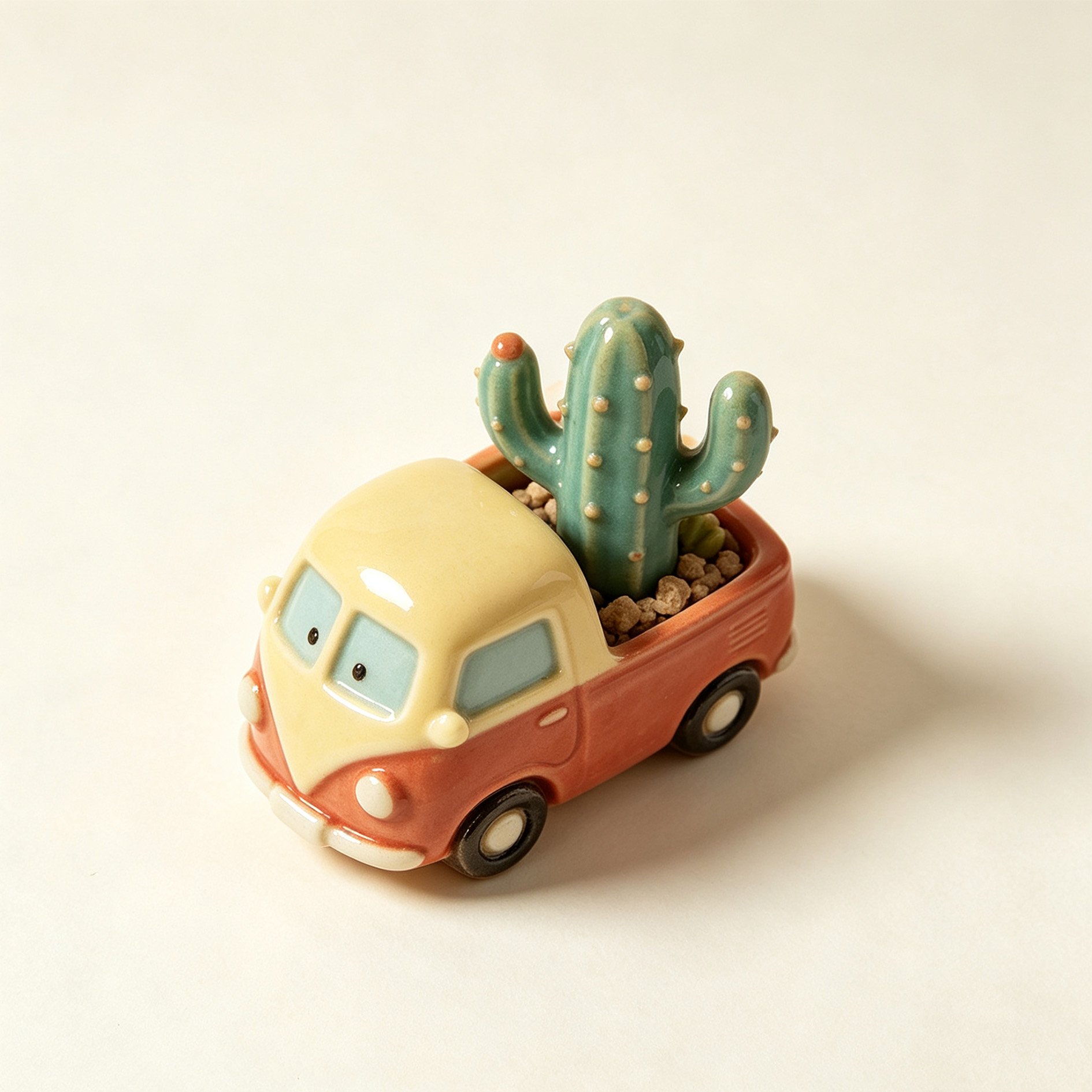Vintage style truck succulent planter close up