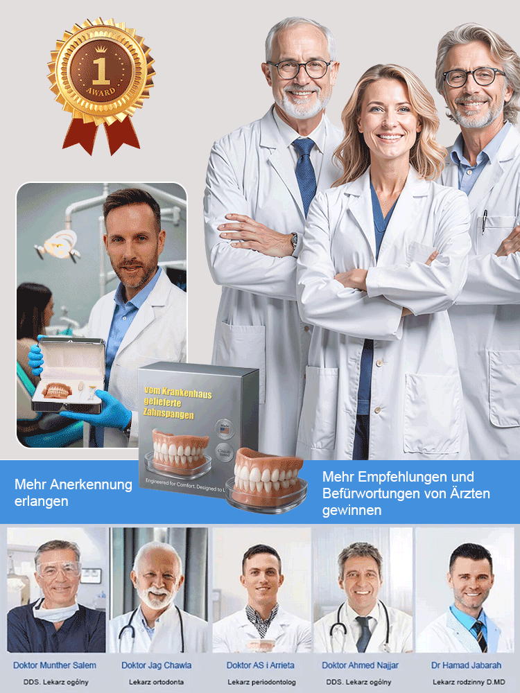vom Krankenhaus gelieferte Zahnspangen