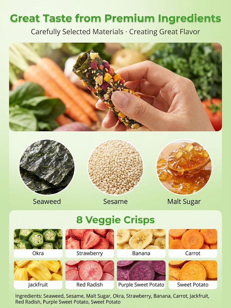 Fruit and vegetable seaweed rolls