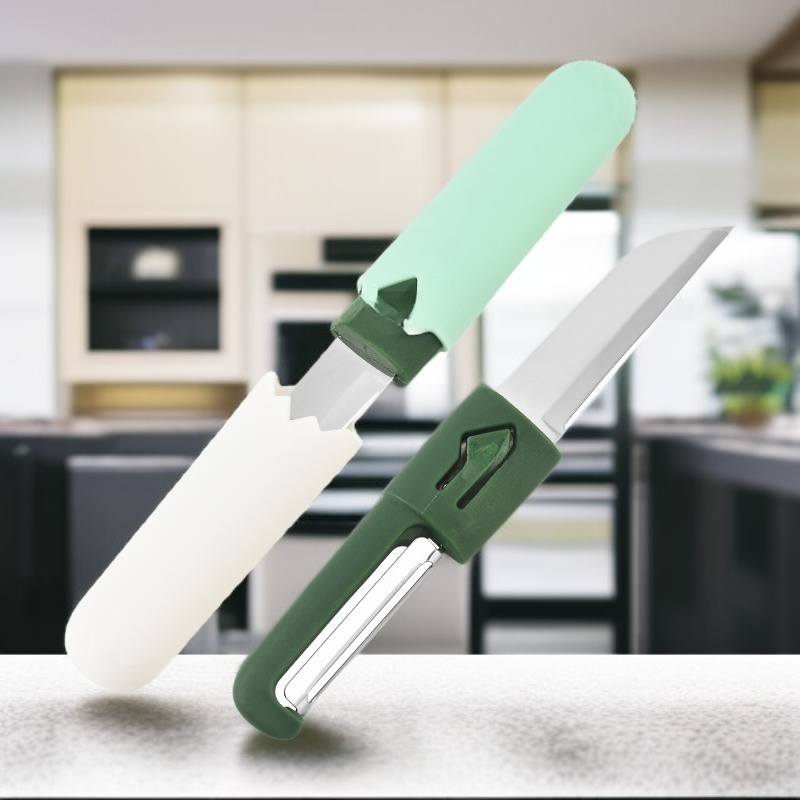 Couteau ménager compact multifonction, éplucheur double tête pour fruits